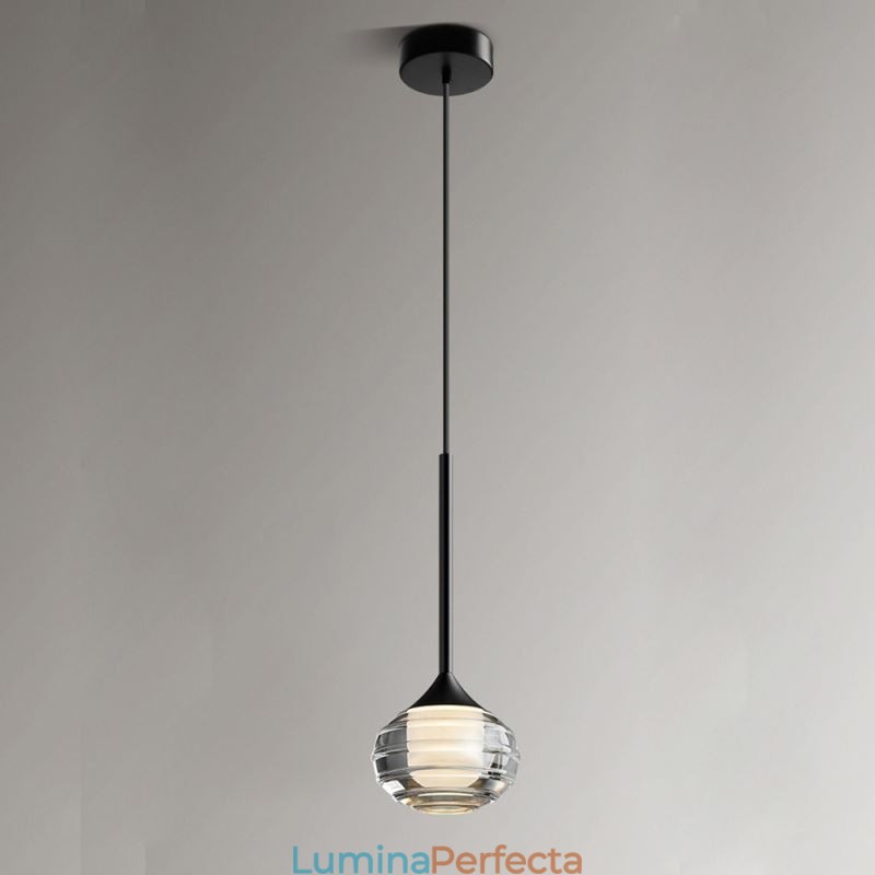 Lampă suspendată din sticlă simplă Plafoniere decorative negre
