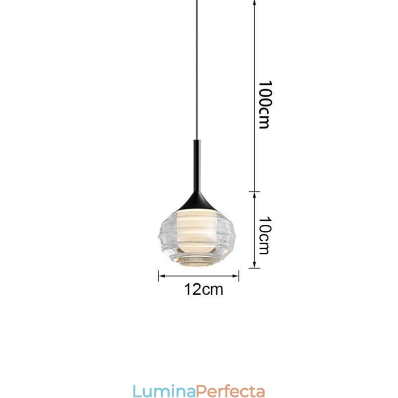 Lampă suspendată din sticlă simplă Plafoniere decorative negre