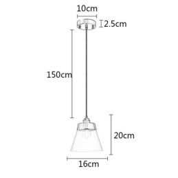 Lampă suspendată modernă din sticlă Lampă suspendată unică cu abajur din sticlă transparentă