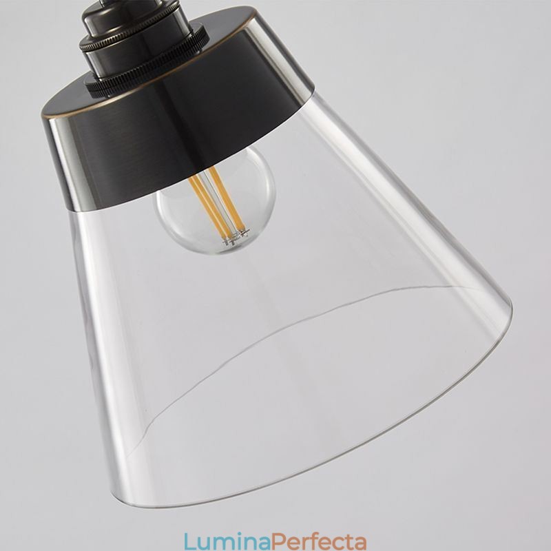 Lampă suspendată modernă din sticlă Lampă suspendată unică cu abajur din sticlă transparentă