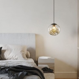 Lampă suspendată cu bile de sticlă cu frunze de iluminat suspendat de Crăciun