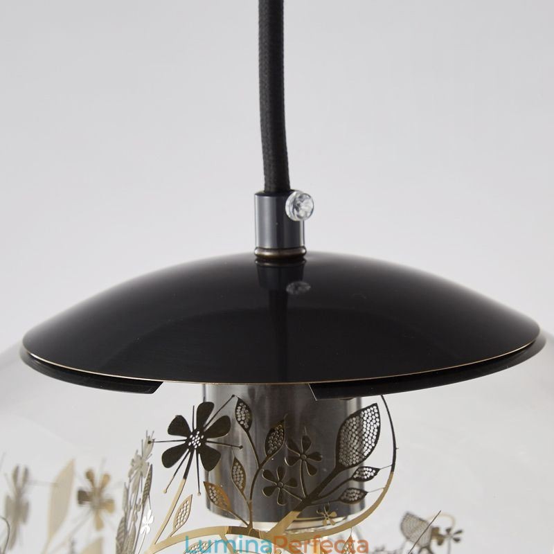 Lampă suspendată cu bile de sticlă cu frunze de iluminat suspendat de Crăciun