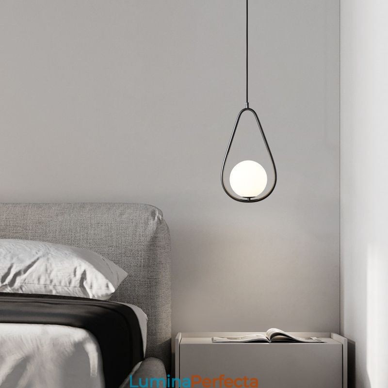 Lampă suspendată Globe modernă Lampă suspendată cu picătură de apă din sticlă