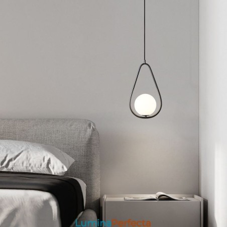 Lampă suspendată Globe modernă Lampă suspendată cu picătură de apă din sticlă