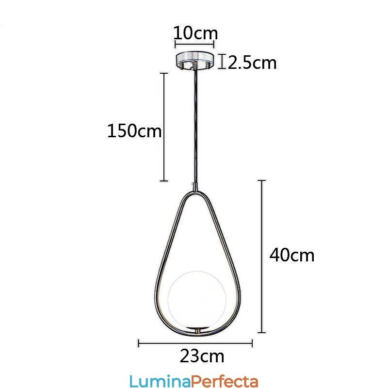 Lampă suspendată Globe modernă Lampă suspendată cu picătură de apă din sticlă