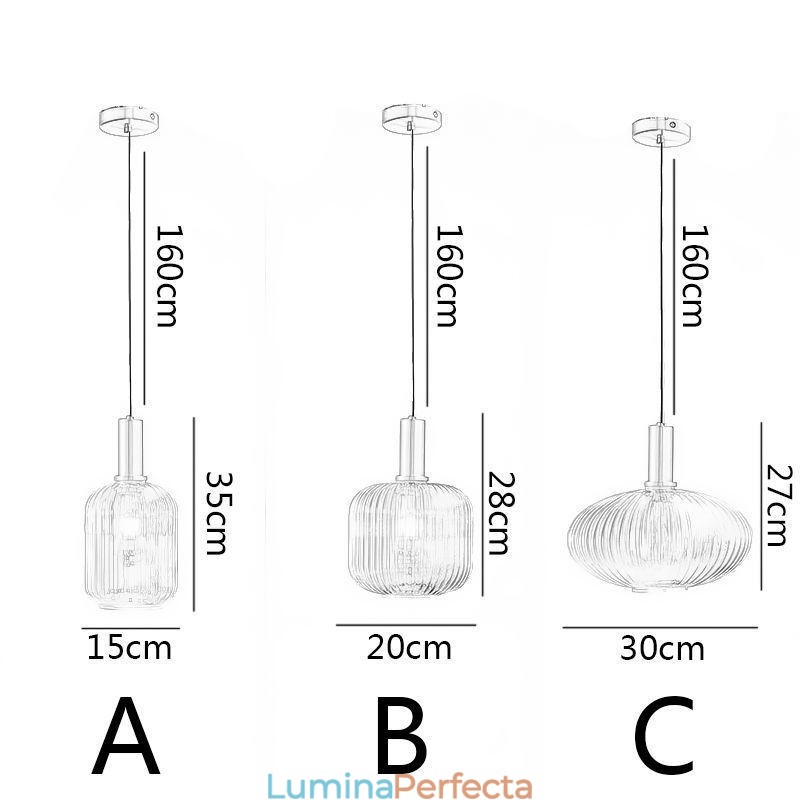 Lampă cu pandantiv modernă cu o lumină din sticlă
