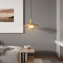 Lampă suspendată din aur periat Lampă suspendată cu un singur cap