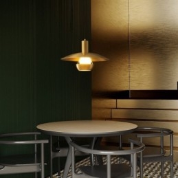 Lampă suspendată din aur periat Lampă suspendată cu un singur cap