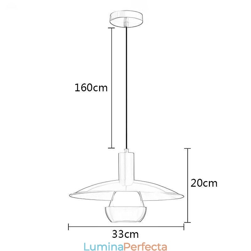 Lampă suspendată din aur periat Lampă suspendată cu un singur cap