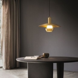 Lampă suspendată din aur periat Lampă suspendată cu un singur cap