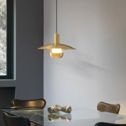Lampă suspendată din aur periat Lampă suspendată cu un singur cap