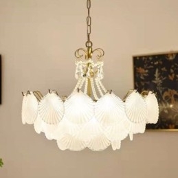 Lampă suspendată din sticlă europeană Post Modern Scallop suspendată