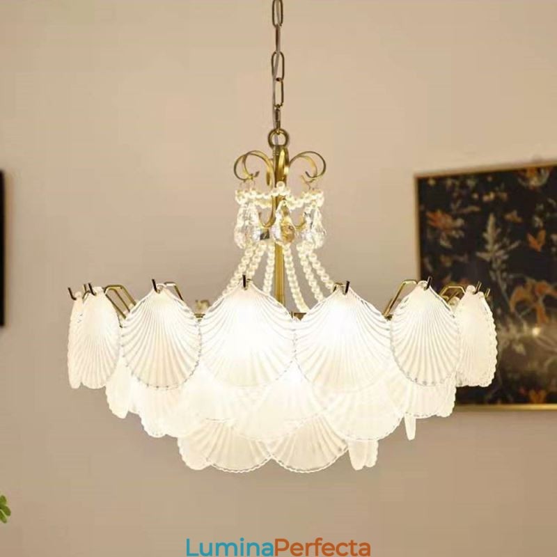 Lampă suspendată din sticlă europeană Post Modern Scallop suspendată