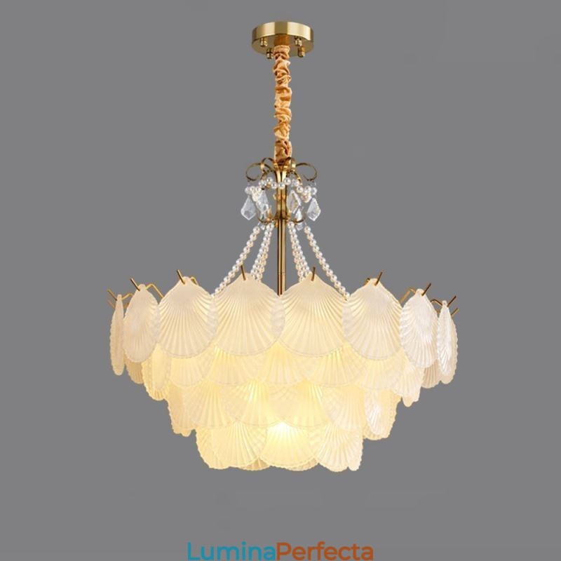 Lampă suspendată din sticlă europeană Post Modern Scallop suspendată