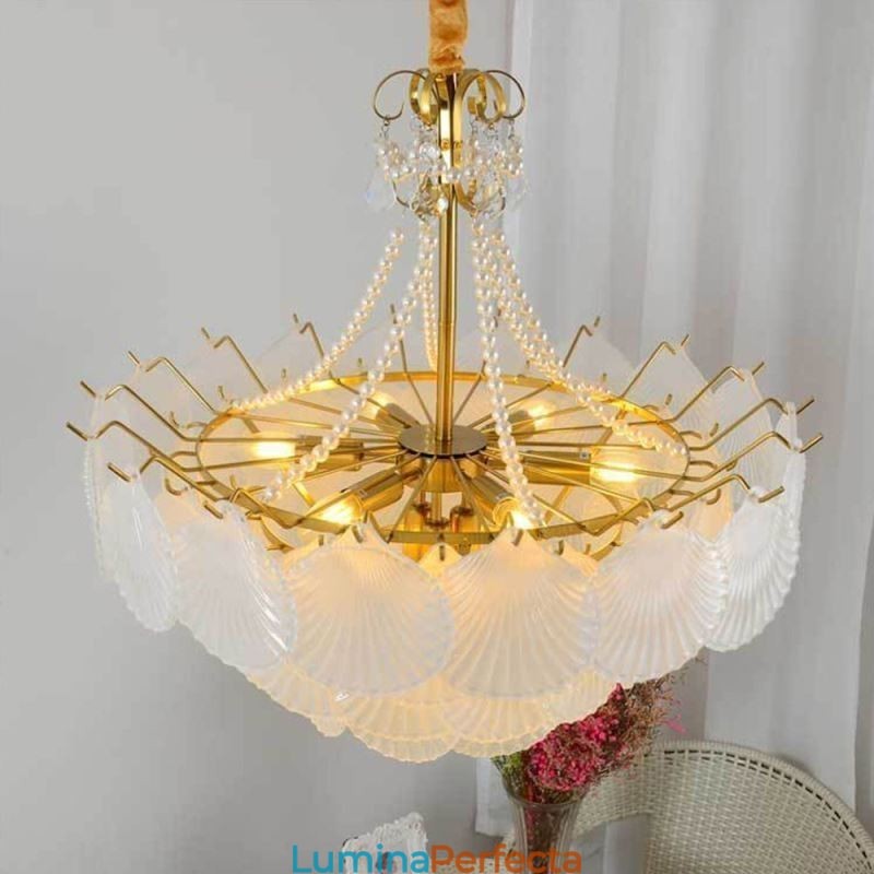 Lampă suspendată din sticlă europeană Post Modern Scallop suspendată