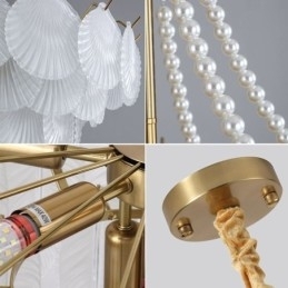 Lampă suspendată din sticlă europeană Post Modern Scallop suspendată