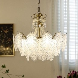 Lampă suspendată elegantă din sticlă Leaf