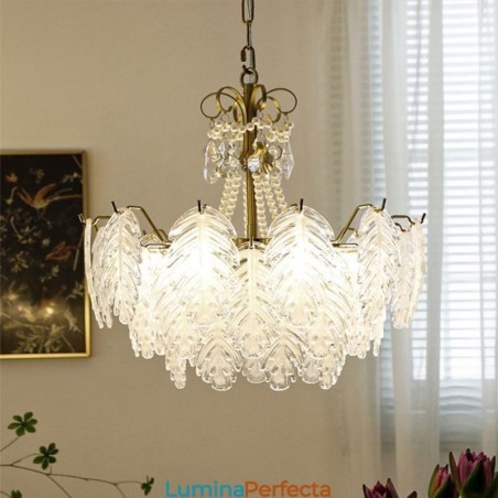 Lampă suspendată elegantă din sticlă Leaf Lampă suspendată elegantă din sticlă Leaf