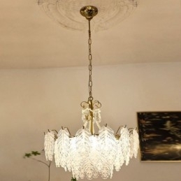 Lampă suspendată elegantă din sticlă Leaf