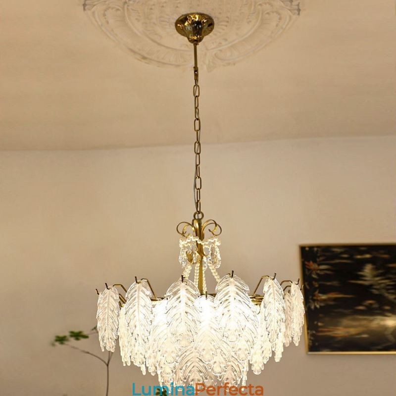 Lampă suspendată elegantă din sticlă Leaf