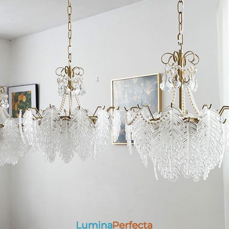 Lampă suspendată elegantă din sticlă Leaf