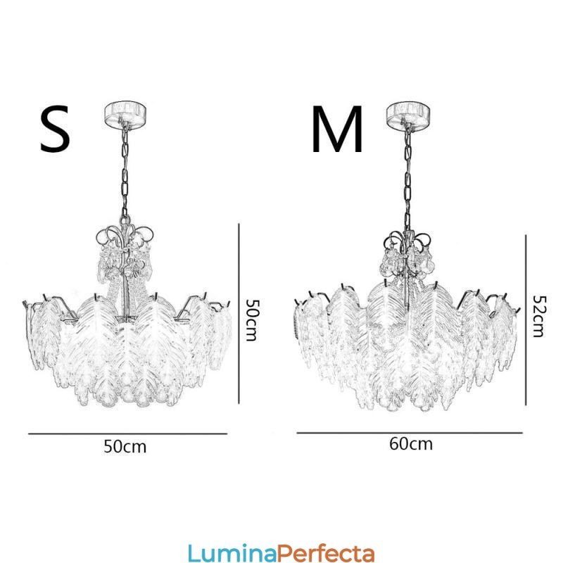 Lampă suspendată elegantă din sticlă Leaf