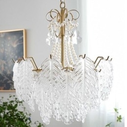 Lampă suspendată elegantă din sticlă Leaf