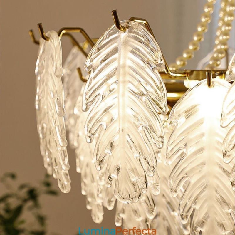 Lampă suspendată elegantă din sticlă Leaf