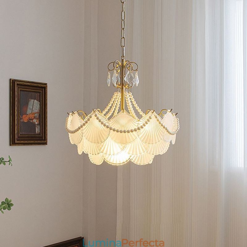 Lampă suspendată din sticlă europeană Lampă suspendată elegantă Scallop