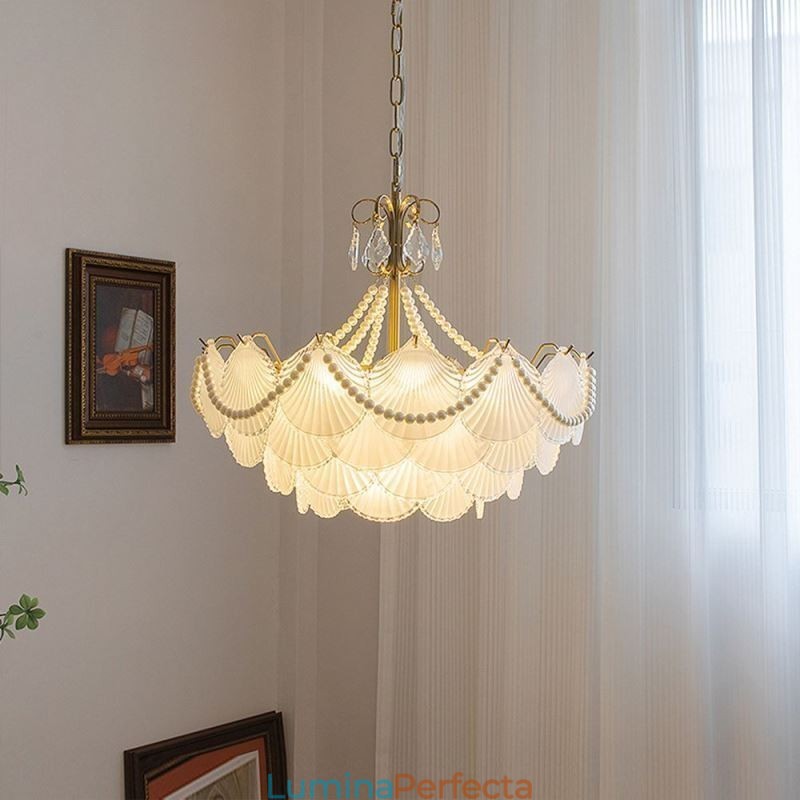 Lampă suspendată din sticlă europeană Lampă suspendată elegantă Scallop