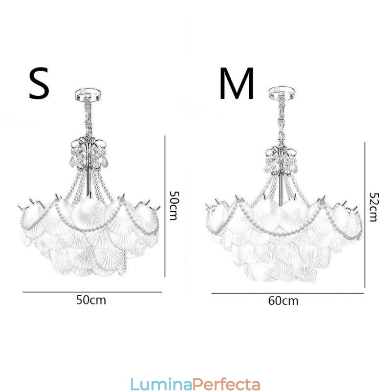 Lampă suspendată din sticlă europeană Lampă suspendată elegantă Scallop