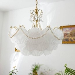 Lampă suspendată din sticlă europeană Lampă suspendată elegantă Scallop
