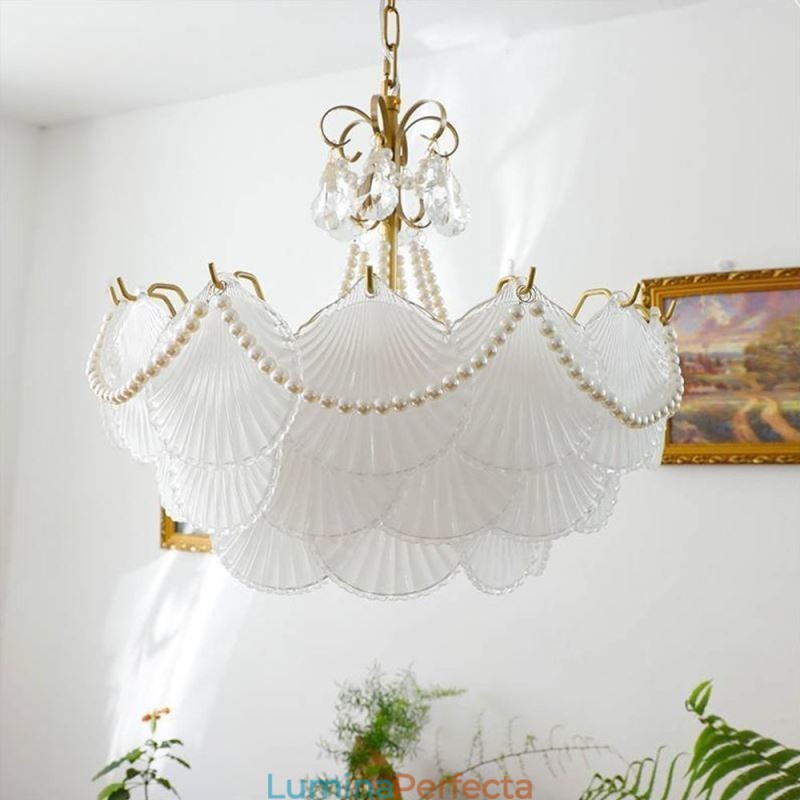 Lampă suspendată din sticlă europeană Lampă suspendată elegantă Scallop