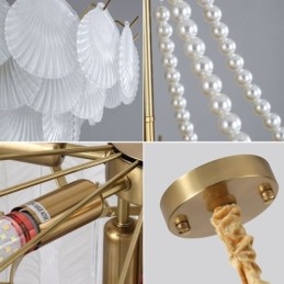 Lampă suspendată din sticlă europeană Lampă suspendată elegantă Scallop