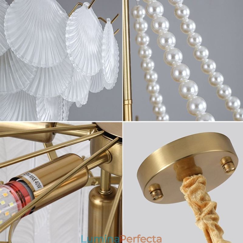 Lampă suspendată din sticlă europeană Lampă suspendată elegantă Scallop