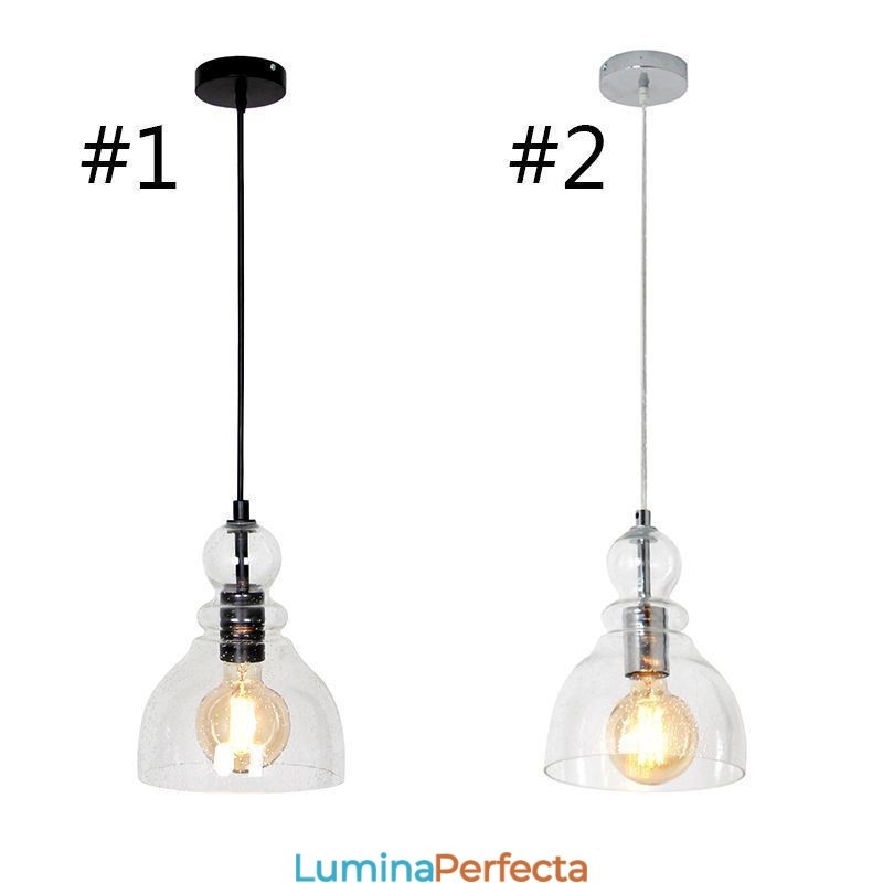 Lampă suspendată modernă din fier Gourd Lampă suspendată din sticlă