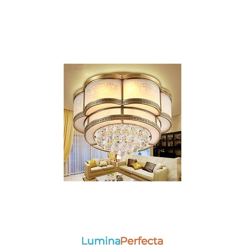 Tradițional Clasic Rustic Lodge Crystal Alamă Metal Montaj încastrat