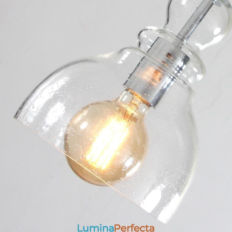 Lampă suspendată modernă din fier Gourd Lampă suspendată din sticlă