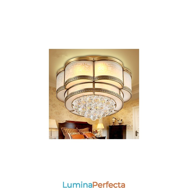 Tradițional Clasic Rustic Lodge Crystal Alamă Metal Montaj încastrat