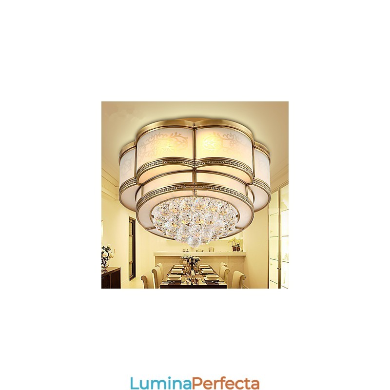 Tradițional Clasic Rustic Lodge Crystal Alamă Metal Montaj încastrat