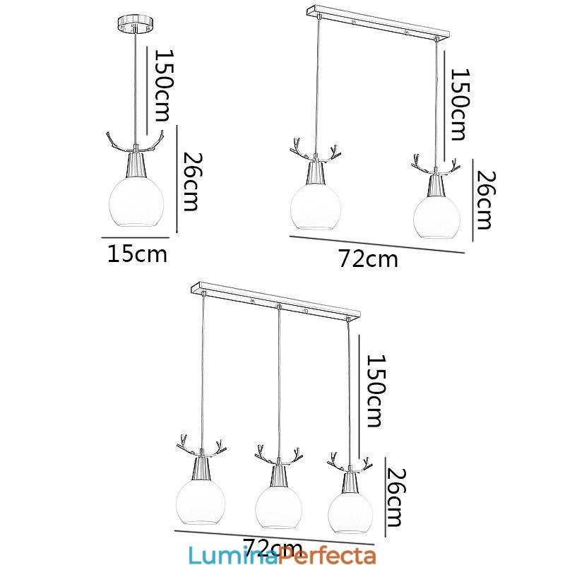 Lampă suspendată modernă, simplă, din cupru