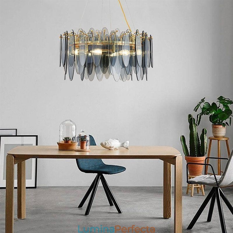 Lampă suspendată din sticlă elegantă contemporană