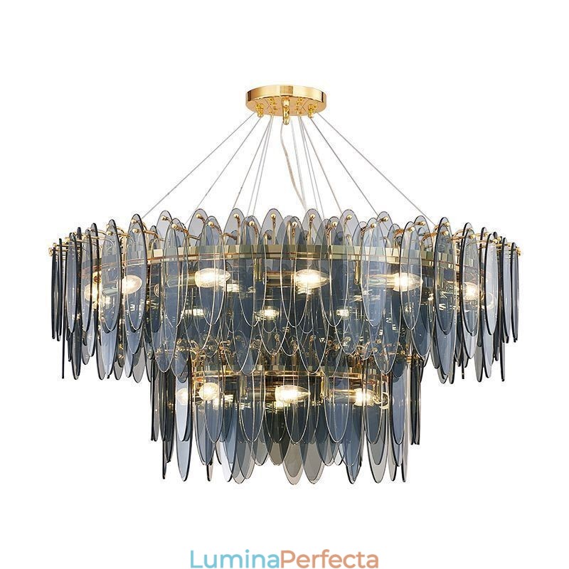 Lampă rotundă modernă din sticlă Candelabru elegant din sticlă