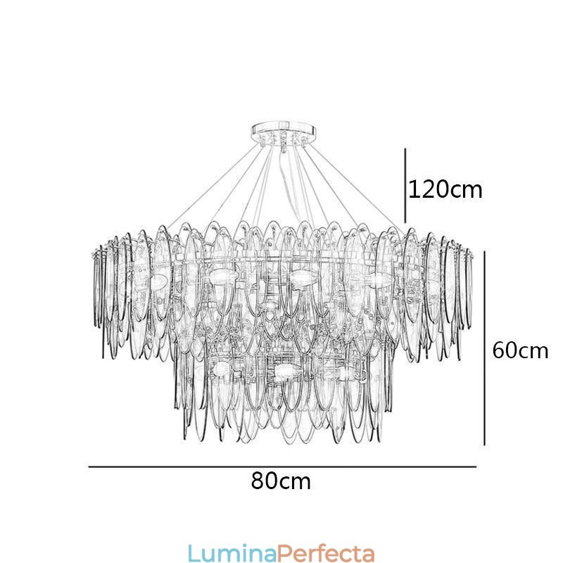 Lampă rotundă modernă din sticlă Candelabru elegant din sticlă