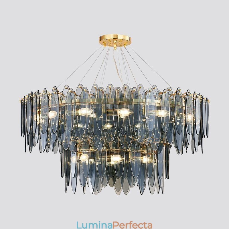 Lampă rotundă modernă din sticlă Candelabru elegant din sticlă