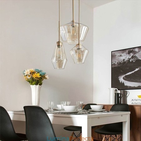Lampă suspendată modernă, simplă, din sticlă Lampă suspendată modernă, simplă, din sticlă