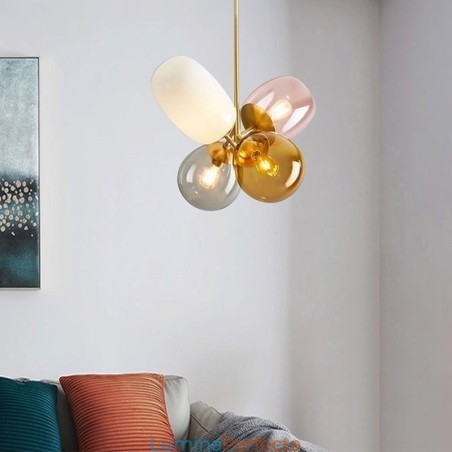 Lampă cu pandantiv nordic unic din sticlă colorată prințesă cu balon pentru copii Lampă cu pandantiv nordic unic din sticlă colorată prințesă cu balon pentru copii