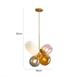 Lampă cu pandantiv nordic unic din sticlă colorată prințesă cu balon pentru copii