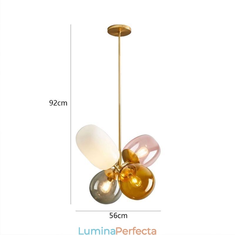 Lampă cu pandantiv nordic unic din sticlă colorată prințesă cu balon pentru copii