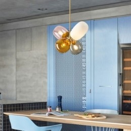 Lampă cu pandantiv nordic unic din sticlă colorată prințesă cu balon pentru copii